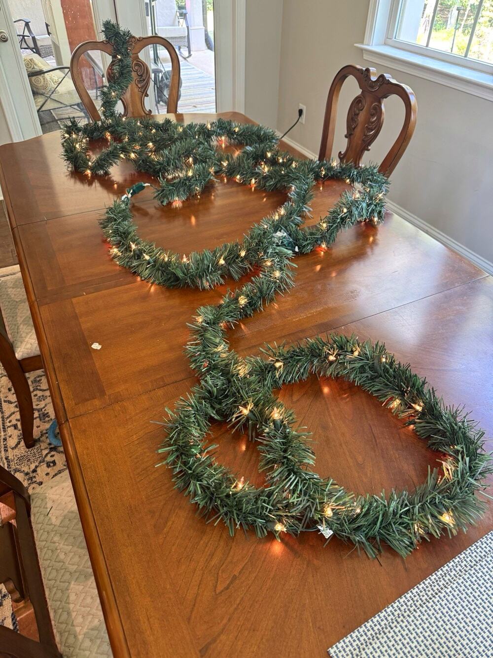 Artificial Green Pine Lighted Christmas Garland Door Decoration Seasonal 30 Feet